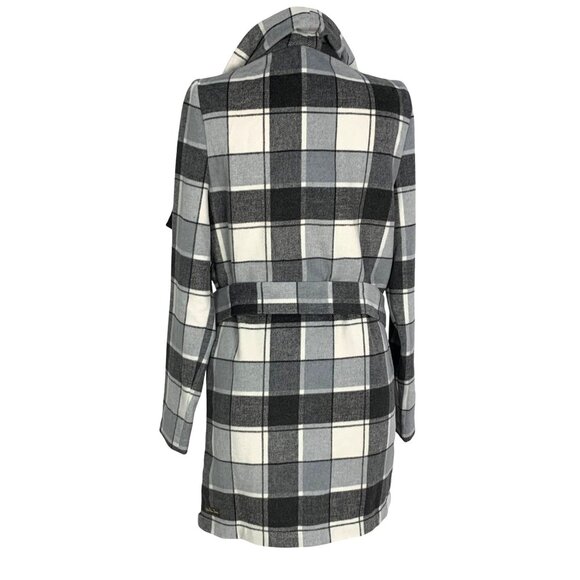Matilda Jane Check It Twice Plaid Drapey Open Front Wrap Belted Shacket Coat XS - Picture 5 of 11